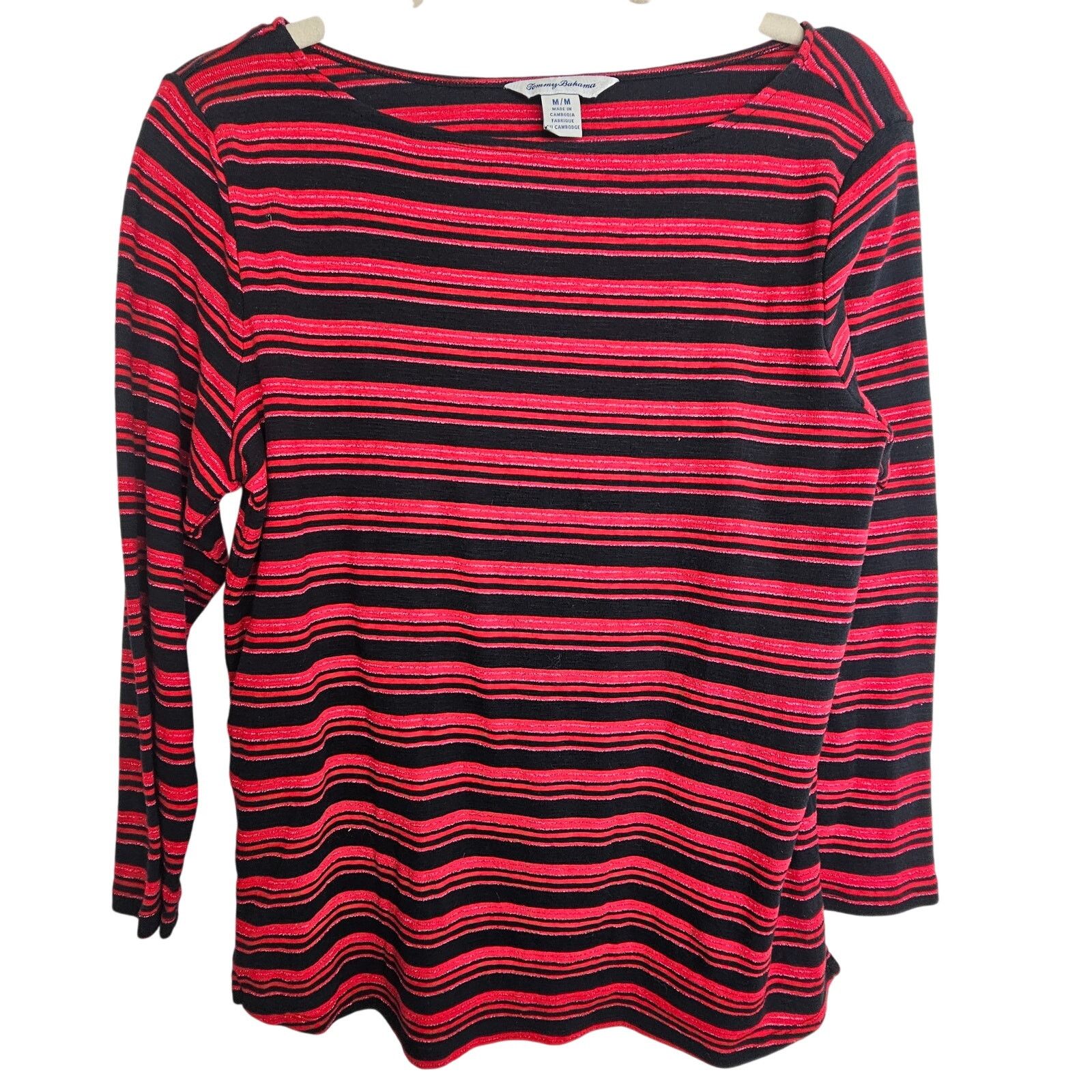 Tommy Bahama Tommy Bahama Women Ashby Isles Rib Stipe Slub T-Shirt Resort Size M / US 6-8 / IT 42-44 - 1 Thumbnail