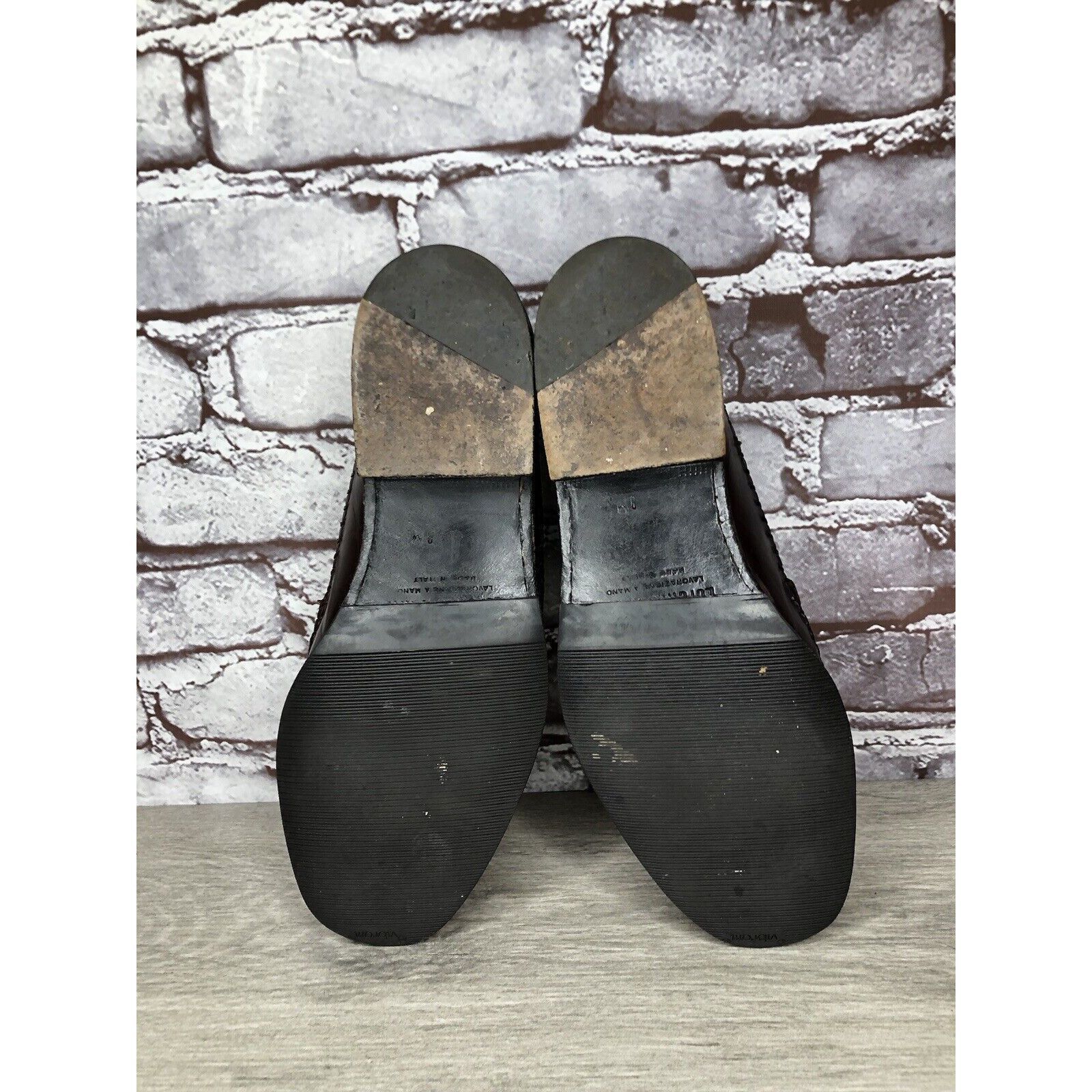 Other LORENZO BANFI Milano Brown Leather Slip On Loafers Dress Sho Size US 8 / EU 41 - 7 Thumbnail