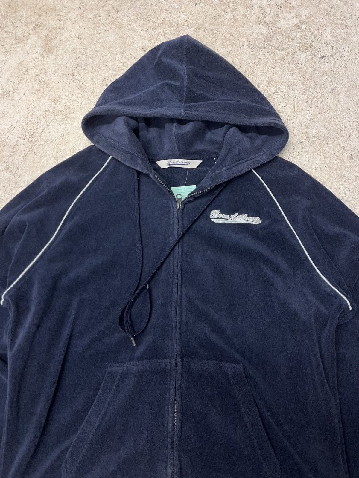 Vintage Vintage navy blue boca hoodie Size L / US 10 / IT 46 - 1 Thumbnail