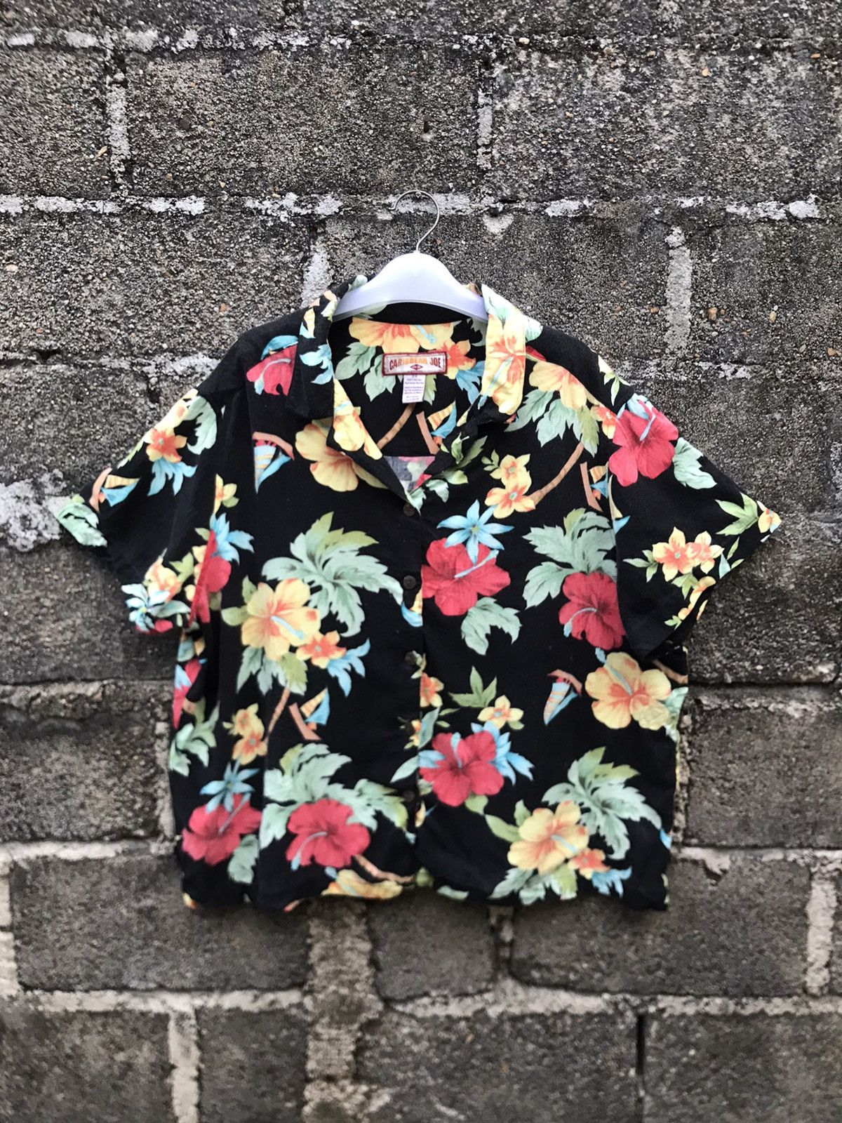 Caribbean ⚡️Vintage Caribbean Joe Button Hawaii Short Sleeve Size L / US 10 / IT 46 - 1 Thumbnail