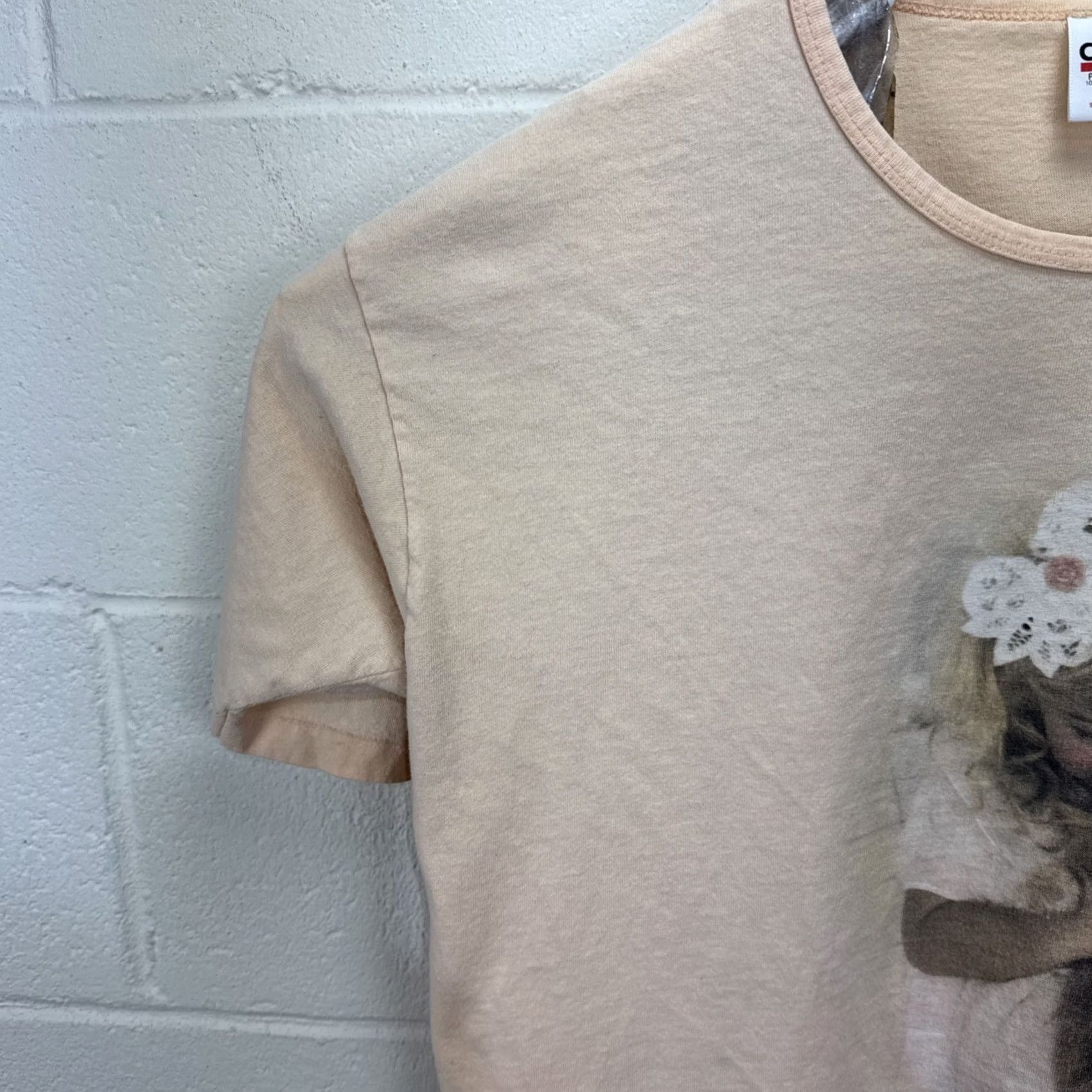 Anvil VINTAGE Kathleen Francour T Shirt Art Tee Women's XL Kitten Girl Peach Cat Flower Graphic Print Anvil Daisy Size XL / US 12-14 / IT 48-50 - 5 Thumbnail