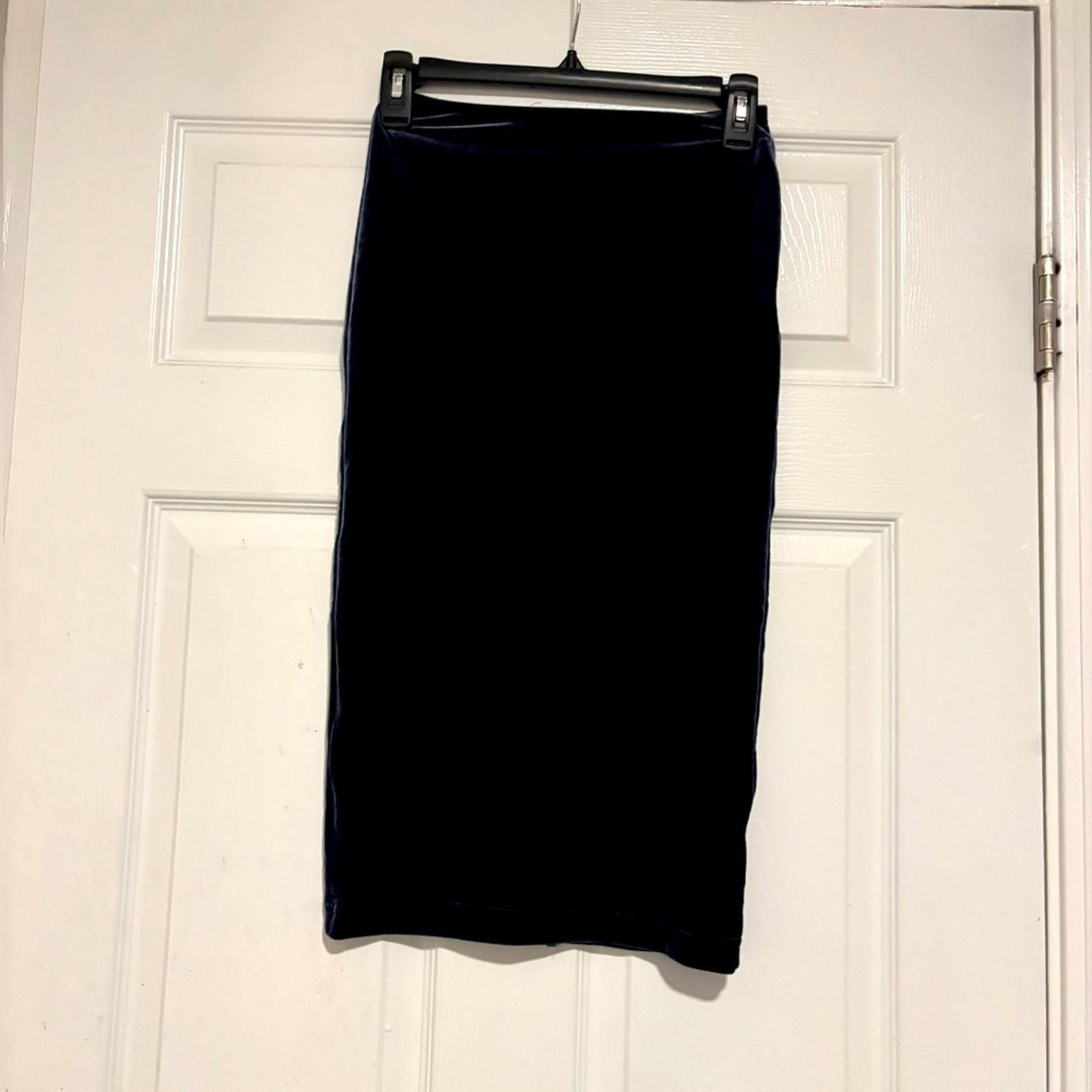 Other Elegant Navy Blue Velvet Skirt Size 28" / US 6 / IT 42 - 1 Preview