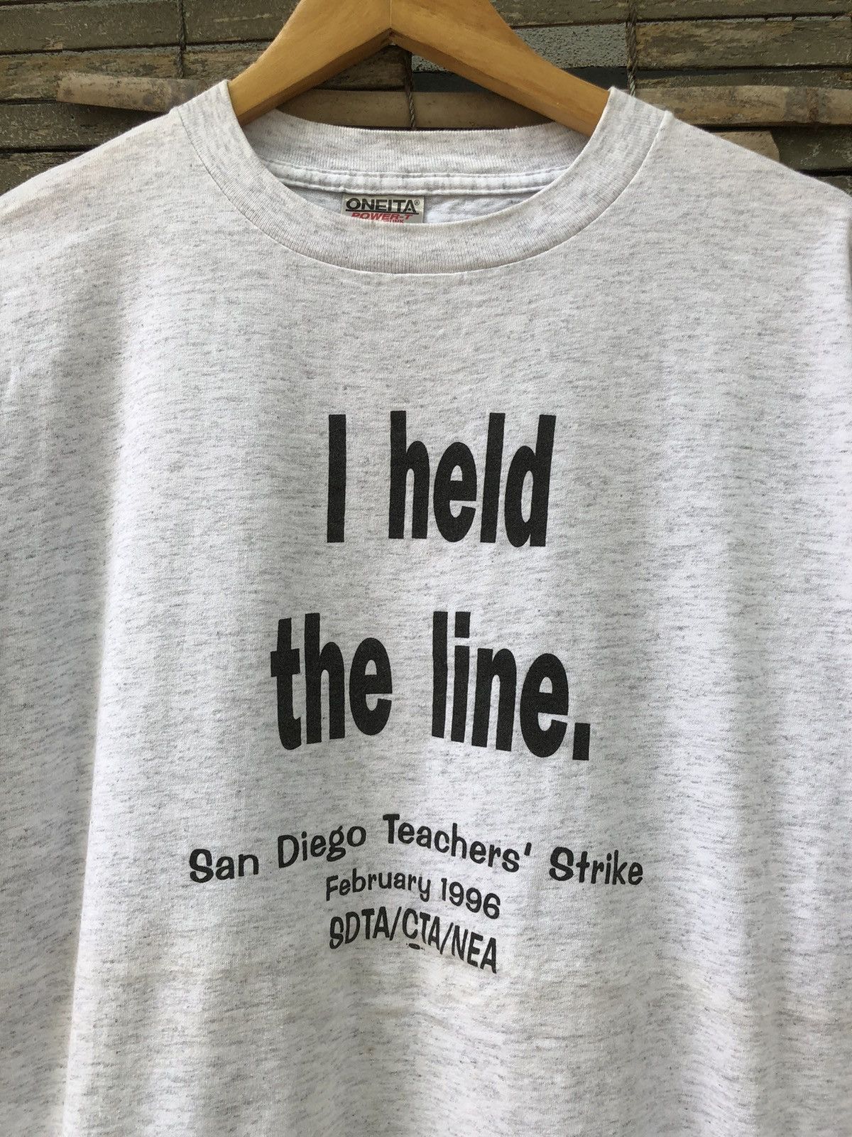 Vintage Vintage 90s Oneita Wording Tshirt Size US XL / EU 56 / 4 - 2 Thumbnail