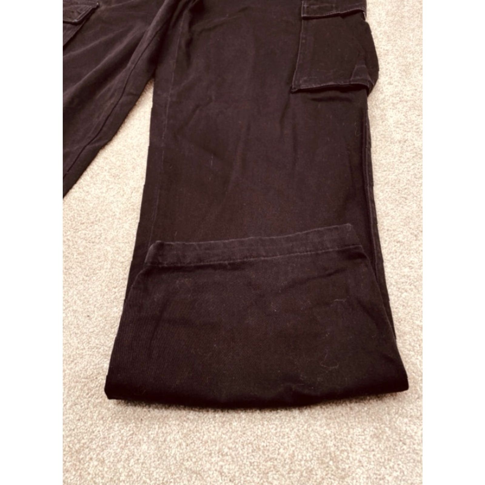 Quiksilver VINTAGE Quicksilver Men's Cargo Pants 33x32 Straight Leg 100% Cotton Black 4297 Size US 33 - 3 Thumbnail