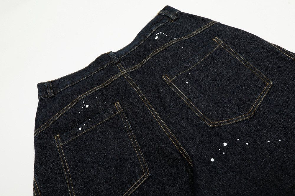 Jean Men's street distressed ink-splashed wide-leg scimitar jeans Size US 32 / EU 48 - 5 Thumbnail