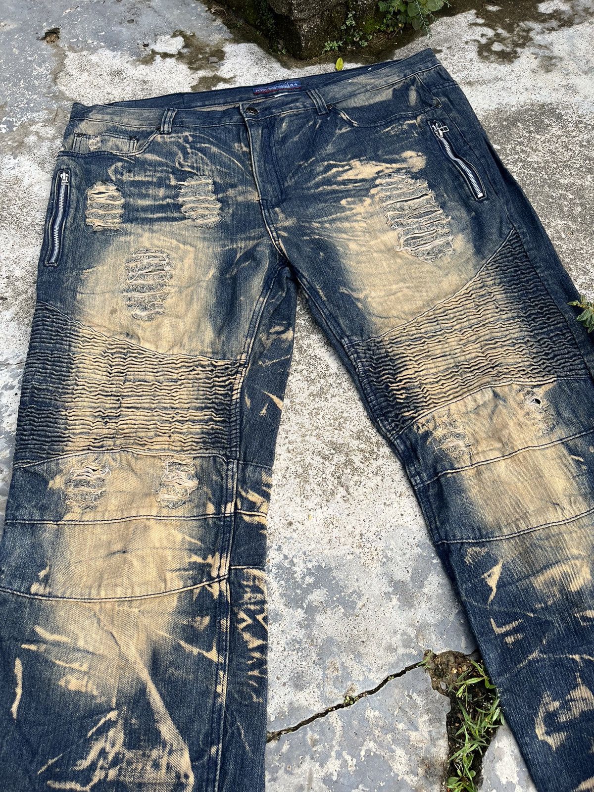 If Six Was Nine × Japanese Brand × Le Grande Bleu (L.G.B.) Baggy LGB Inspired Crazy Mudwash Denim Size US 38 / EU 54 - 18 Thumbnail