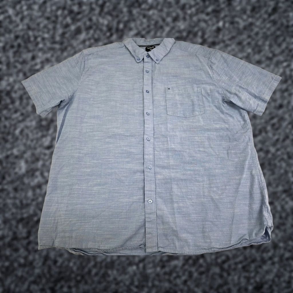 Hurley Hurley Mens Short Sleeve Button-Up Shirt Blue Classic Fit 2XL Regular Cotton Button-Down Size US XXL / EU 58 / 5 - 1 Thumbnail