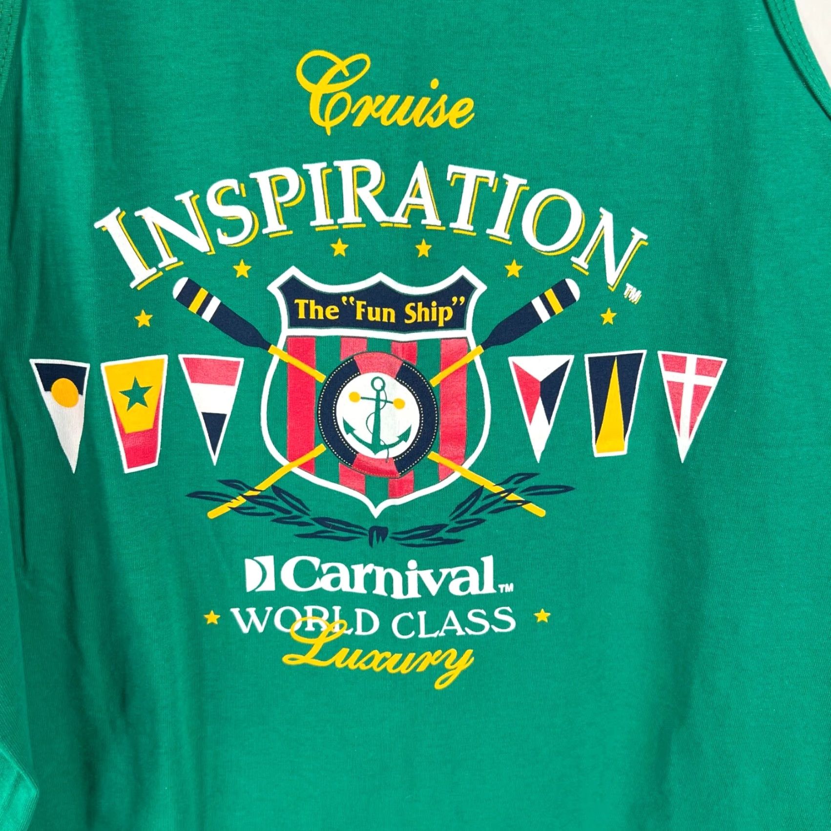 Vintage Carnaval Graphic Tank Top Men Size L Green Fun Ship Theme Size US L / EU 52-54 / 3 - 2 Thumbnail