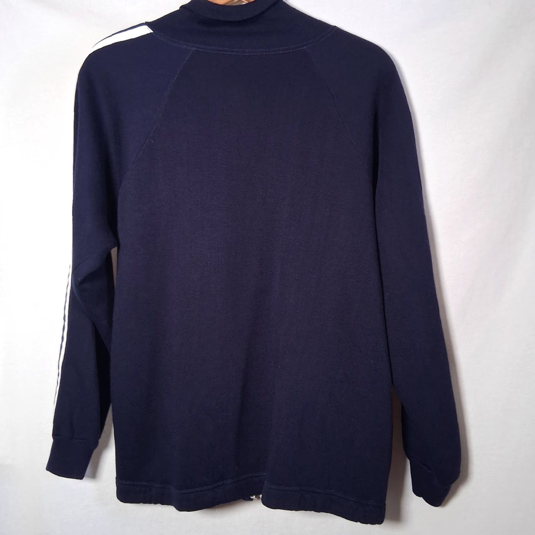 Vintage VINTAGE Track Jacket Men L Full Zip High Neck Collared Stripe Raglan Sleeve Blue-Striped Knit Athletic 1970s 1980s Streetwear Mens Size US L / EU 52-54 / 3 - 2 Thumbnail