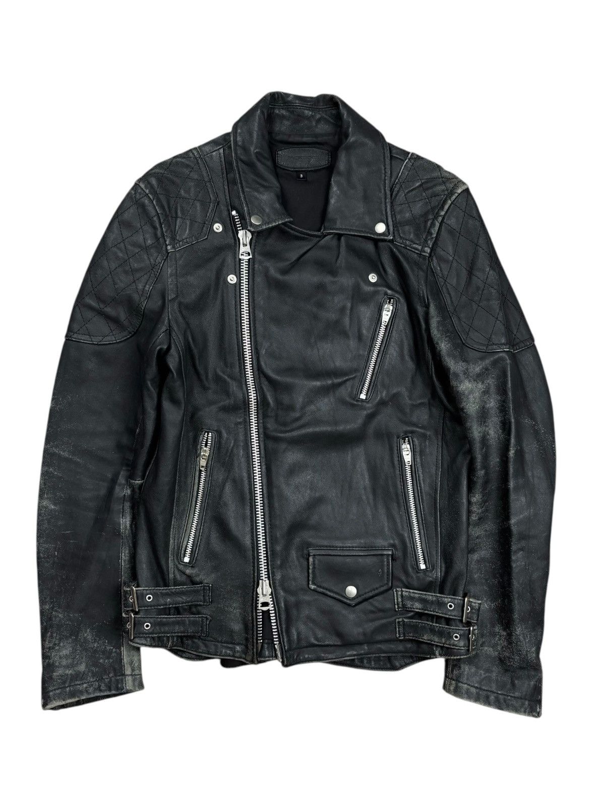 JACKROSE 2000s Jackrose - Sunfaded Rider Leather Jacket Size US M / EU 48-50 / 2 - 4 Thumbnail