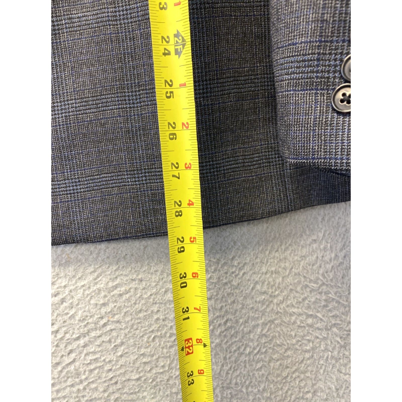 Ralph Lauren VINTAGE Ralph Lauren Blazer Jacket Glen Plaid Houndstooth 46R Gray Wool Mens Size 46R - 4 Thumbnail