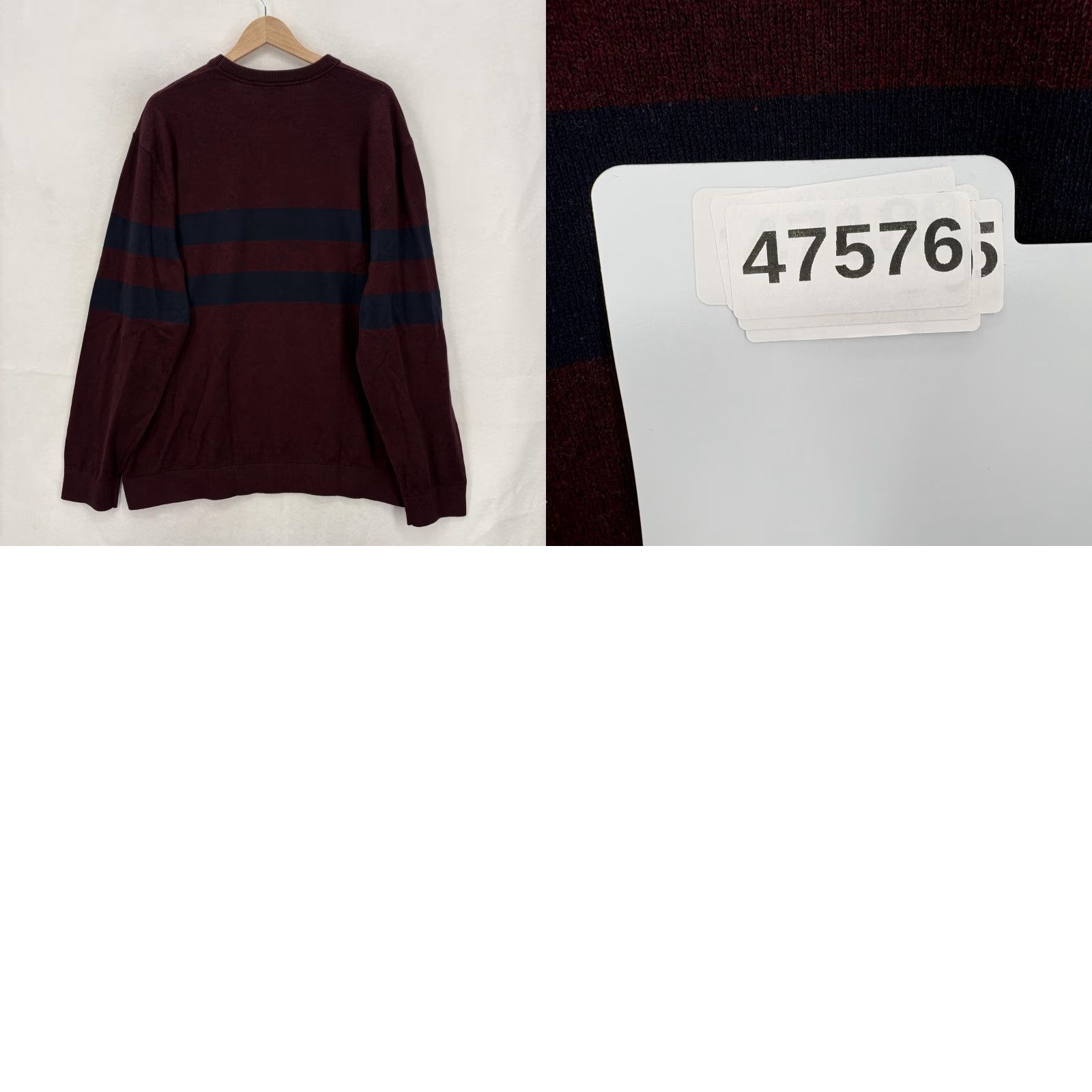 Gap Gap Mainstay Crew Sweater Mens 2XL Red Navy Striped Cotton Knit Pullover NWT Size US XXL / EU 58 / 5 - 9 Thumbnail