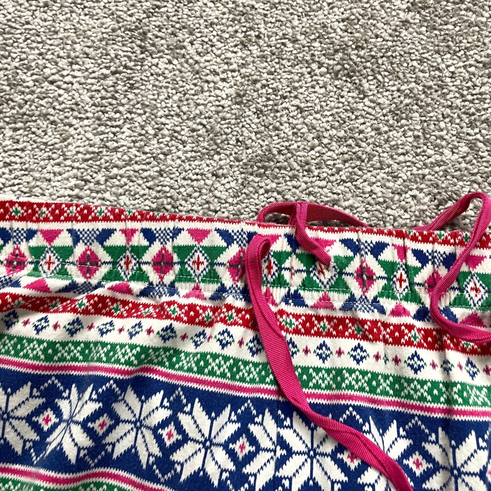 Lands' End Lands' End Pajama Pants Women XXS Multicolor Snow Flakes Holiday Knit Drawstring Elastic Womens Size 36" / US 14 / IT 50 - 4 Thumbnail