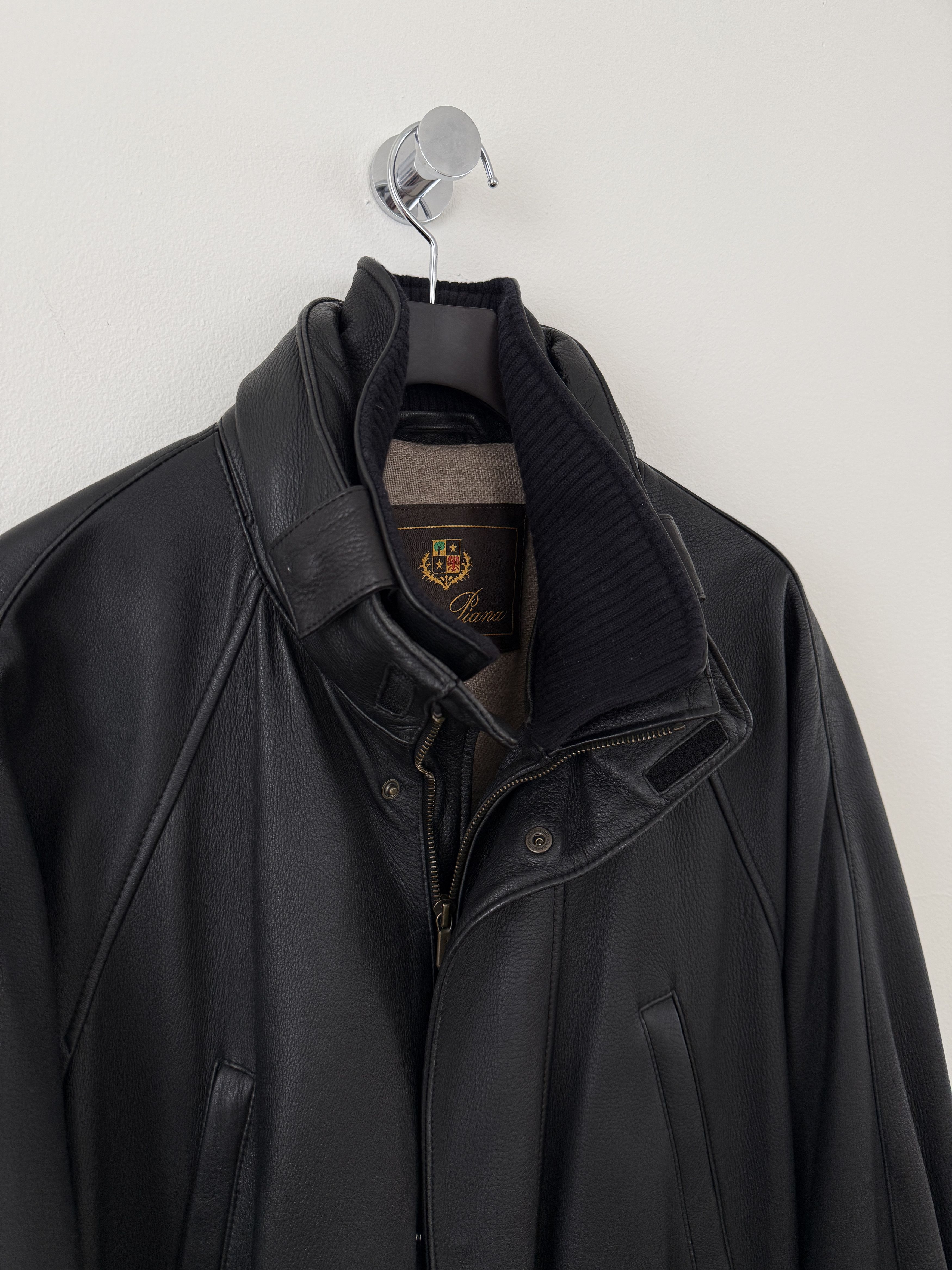 Loro Piana Leather Cashmere Lined Jacket Size US XXL / EU 58 / 5 - 10 Thumbnail