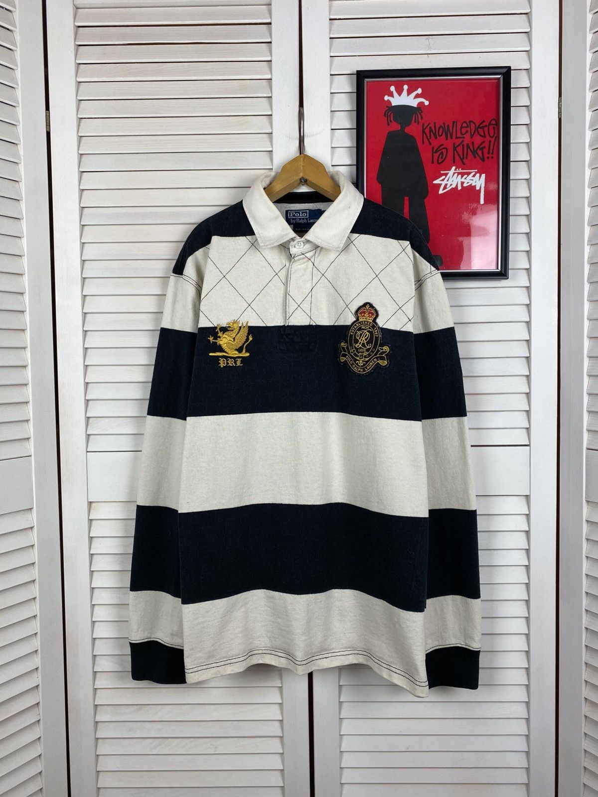 Polo Ralph Lauren Vintage Polo Ralph Lauren Heavyweight Rugby Striped Long #5 Size US L / EU 52-54 / 3 - 2 Thumbnail