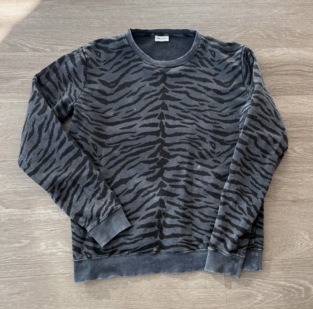 Saint Laurent Paris Saint Laurent Black and Grey Zebra Sweatshirt Size US M / EU 48-50 / 2 - 1 Thumbnail
