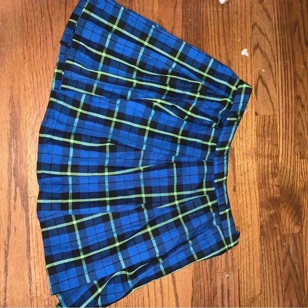 Hot Topic Blue and Green Plaid Pleated Skirt by Hot Topic Size 32" / US 10 / IT 46 - 3 Thumbnail