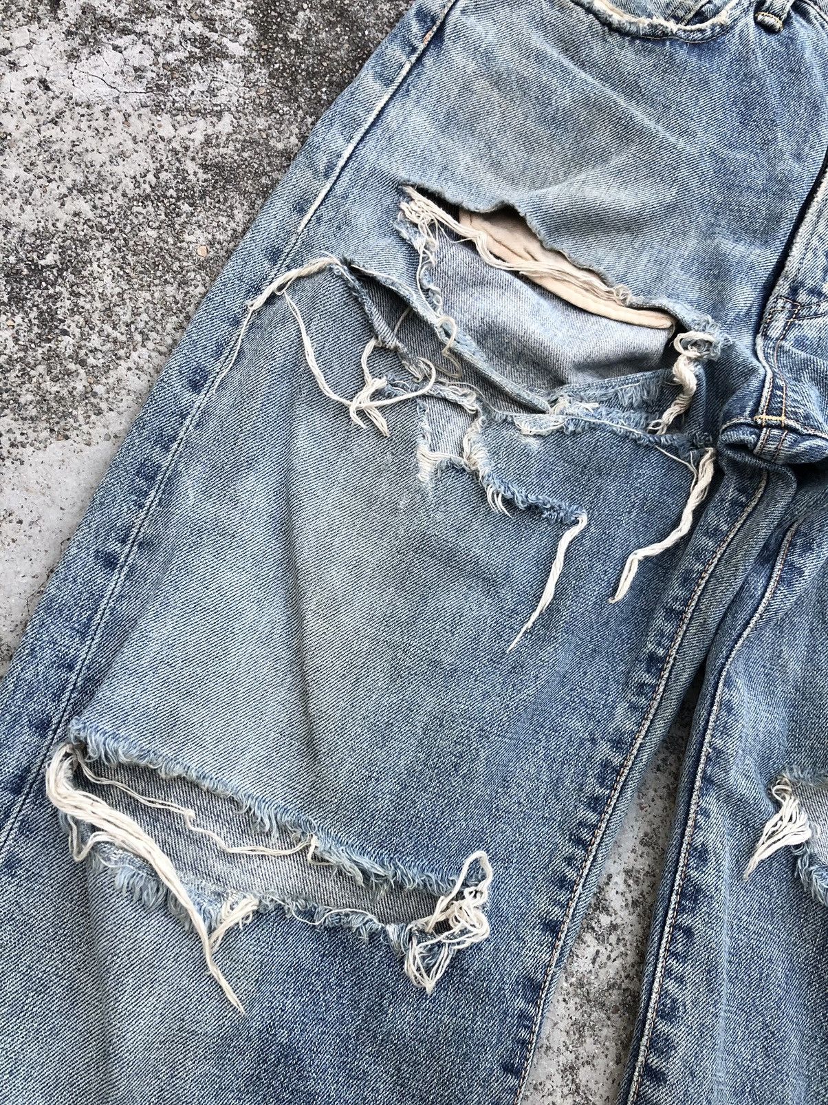 Edwin WIDE LEG DAMAGED VINTAGE EDWIN SELVEDGE DENIM Size US 29 - 4 Thumbnail