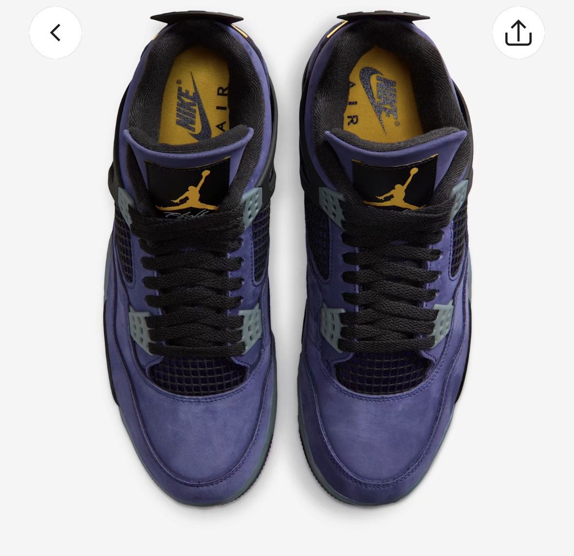 Jordan Brand Nike Air Jordan 4 Retro Imperial Purple Lakers 2026 Size 9 Size US 9 / EU 42 - 3 Thumbnail