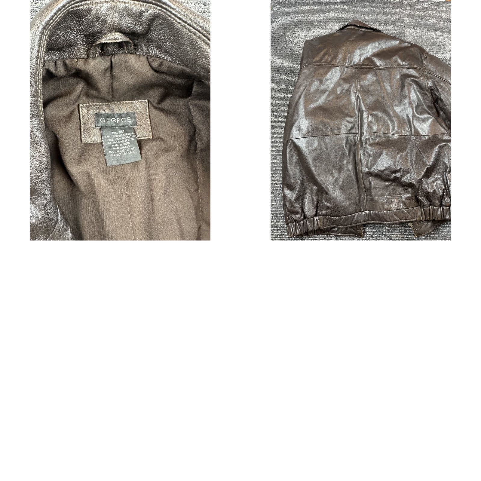George George Mens Leather Jacket XLT Broken Zipper | Grailed