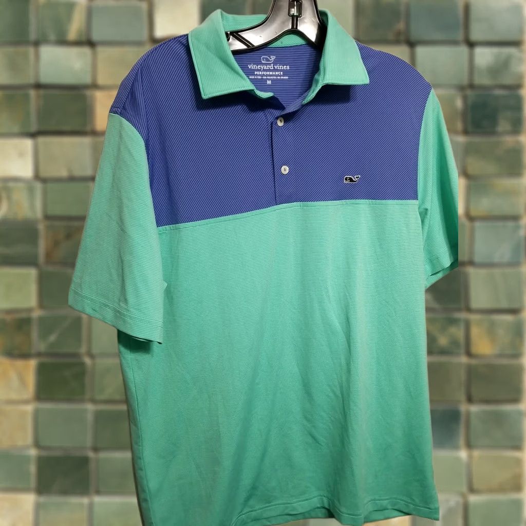 Vineyard Vines Vineyard Vines Performance Polo Men M Short Sleeve Blue Multicolor Striped 21.5 Chest 29 Length Golf Driving Tennis Walking Polo Shirt Shirt Size US M / EU 48-50 / 2 - 1 Thumbnail