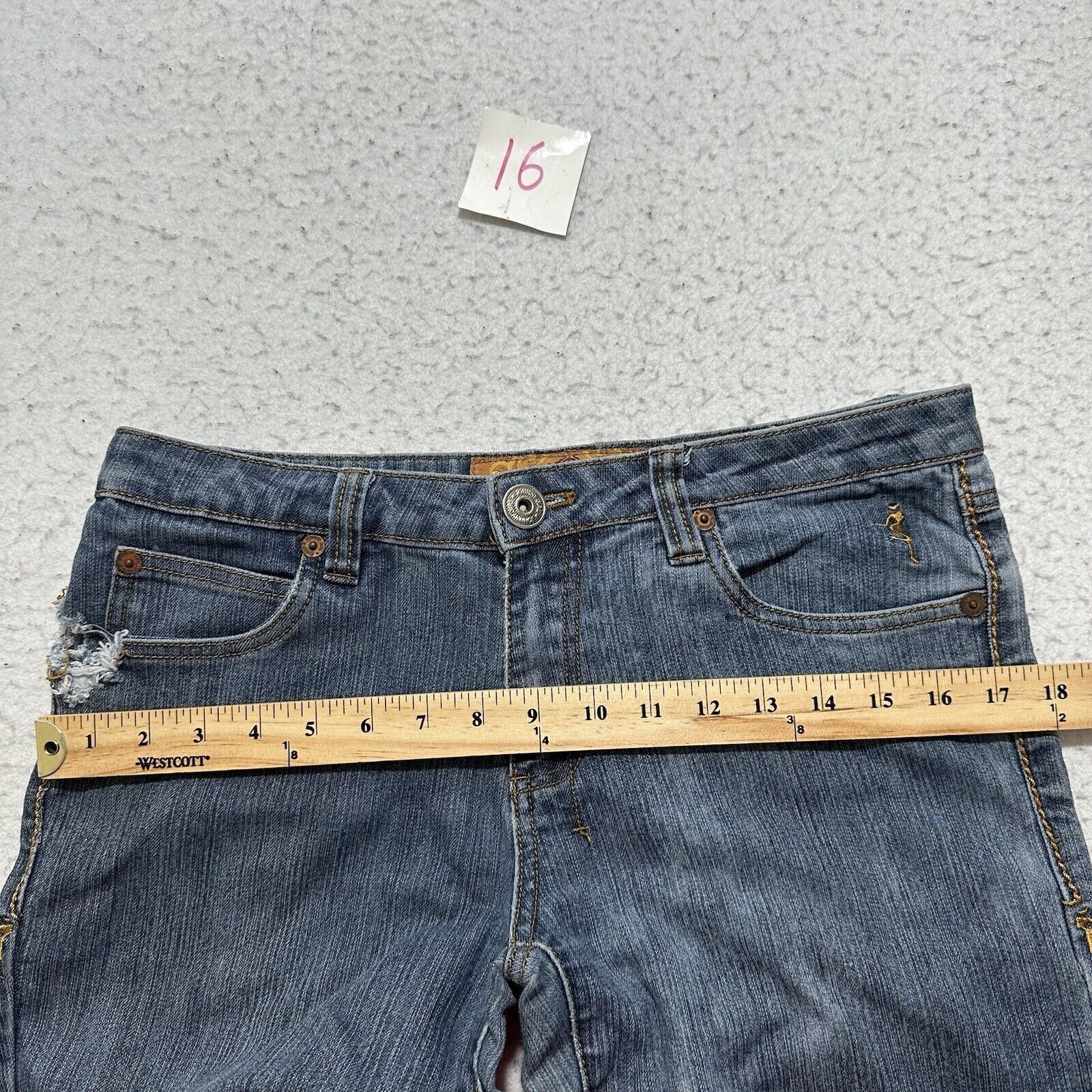 Other Johnny Girl 7/8 Straight Leg Distressed Ripped Denim Jeans Size 30" / US 8 / IT 44 - 10 Thumbnail