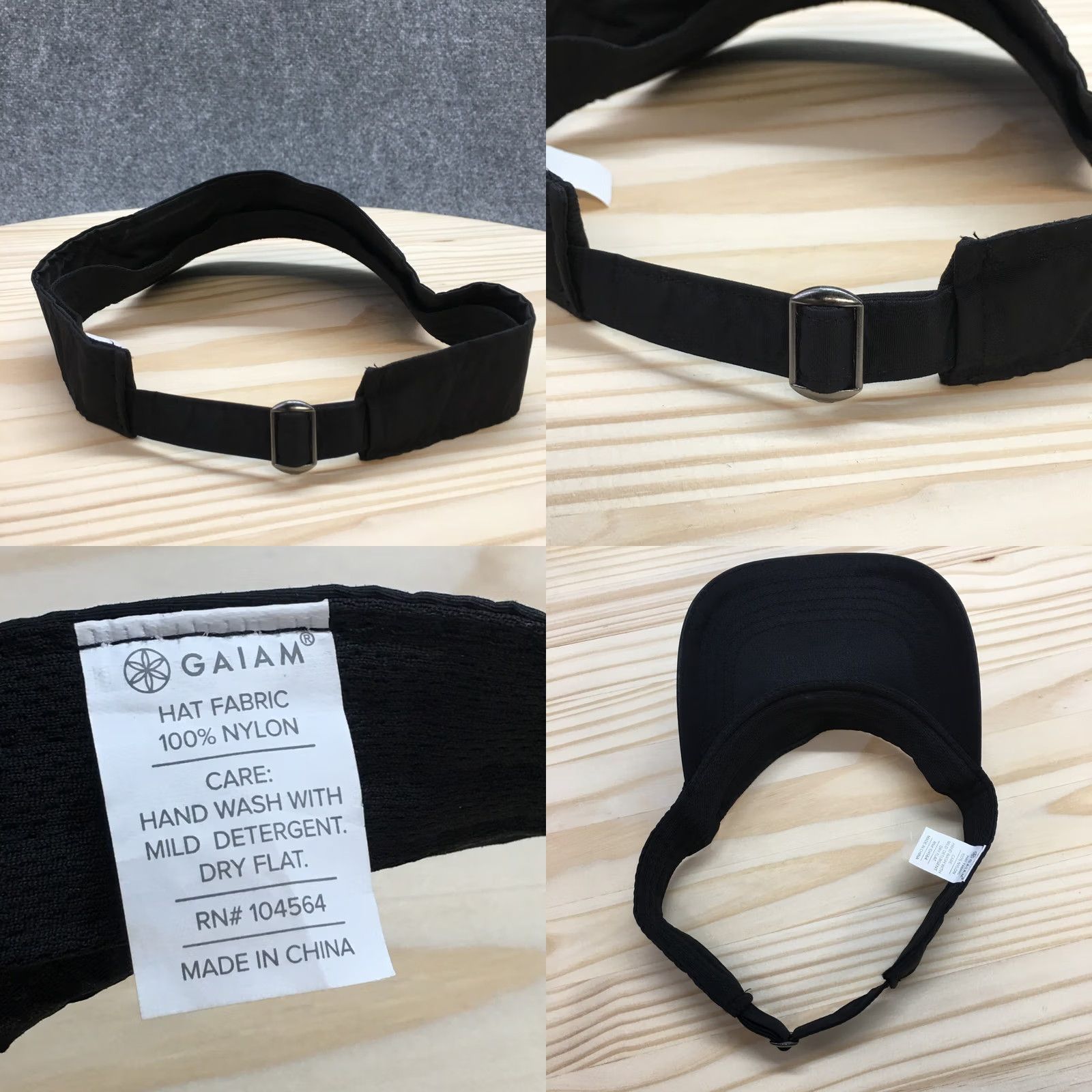 Vintage Gaiam Visor Hat Womens Black One Size Adjustable Curved Brim Embroidered Logo Size ONE SIZE - 8 Thumbnail