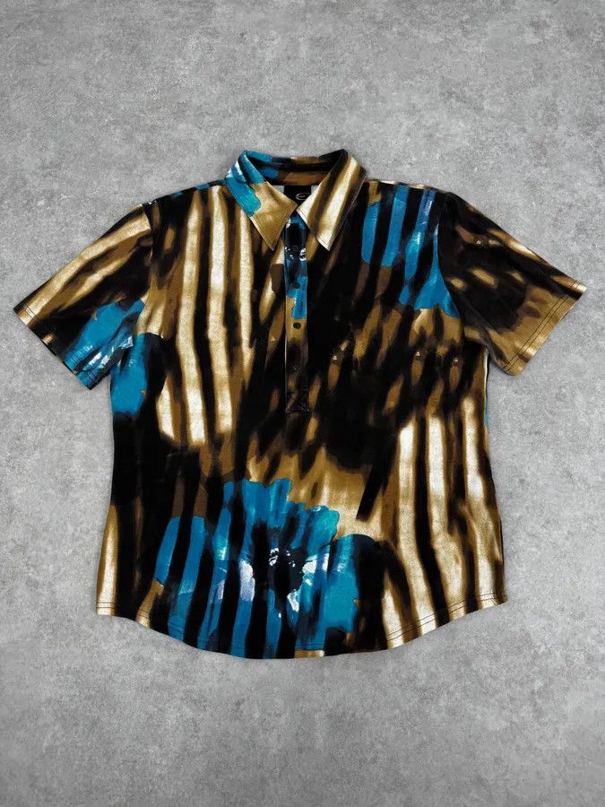 Just Cavalli SS2002 Just Cavalli Psychedelic Hallucination Blue Flowers Shirt Size M / US 6-8 / IT 42-44 - 1 Thumbnail