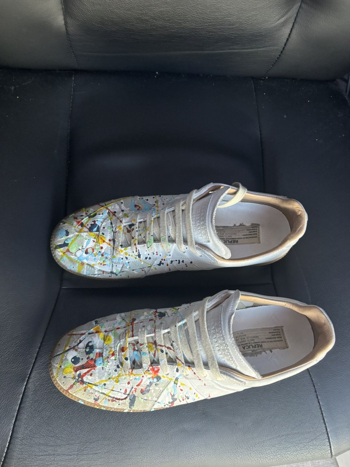 Maison Margiela Maison Margiela GAT Replica Paint Splatter White Size US 10 / EU 43 - 4 Thumbnail