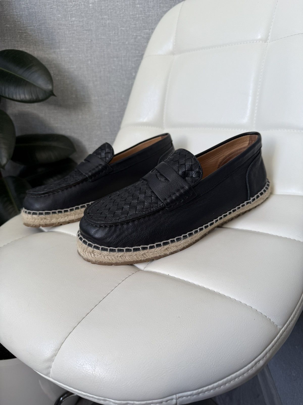 Bottega Veneta Bottega Veneta Woven Leather Loafers Shoes Espadrille Sole Size US 8 / EU 41 - 1 Thumbnail