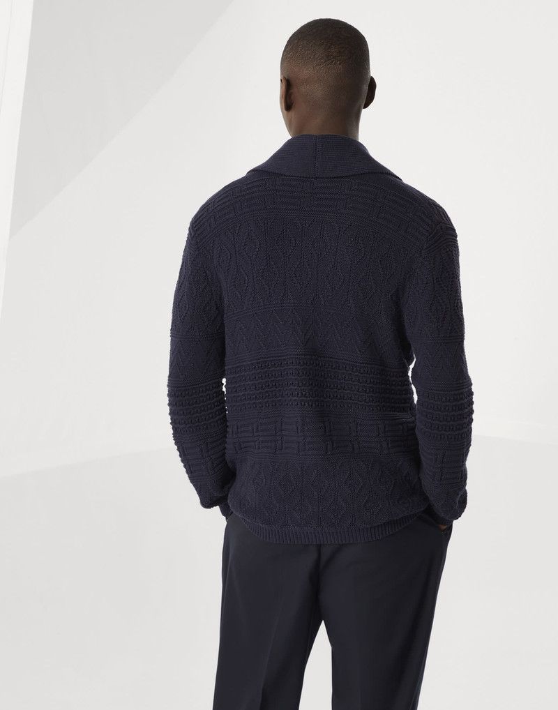Brunello Cucinelli o1w1db10326 Cardigan in Navy Blue Size US S / EU 44-46 / 1 - 2 Thumbnail