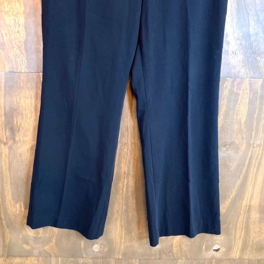 Loft VINTAGE LOFT Ann Taylor LOFT Womens Pants Black Mid Rise Wide-Leg Stretch 10P Size 24" / US 00 / IT 34 - 3 Thumbnail