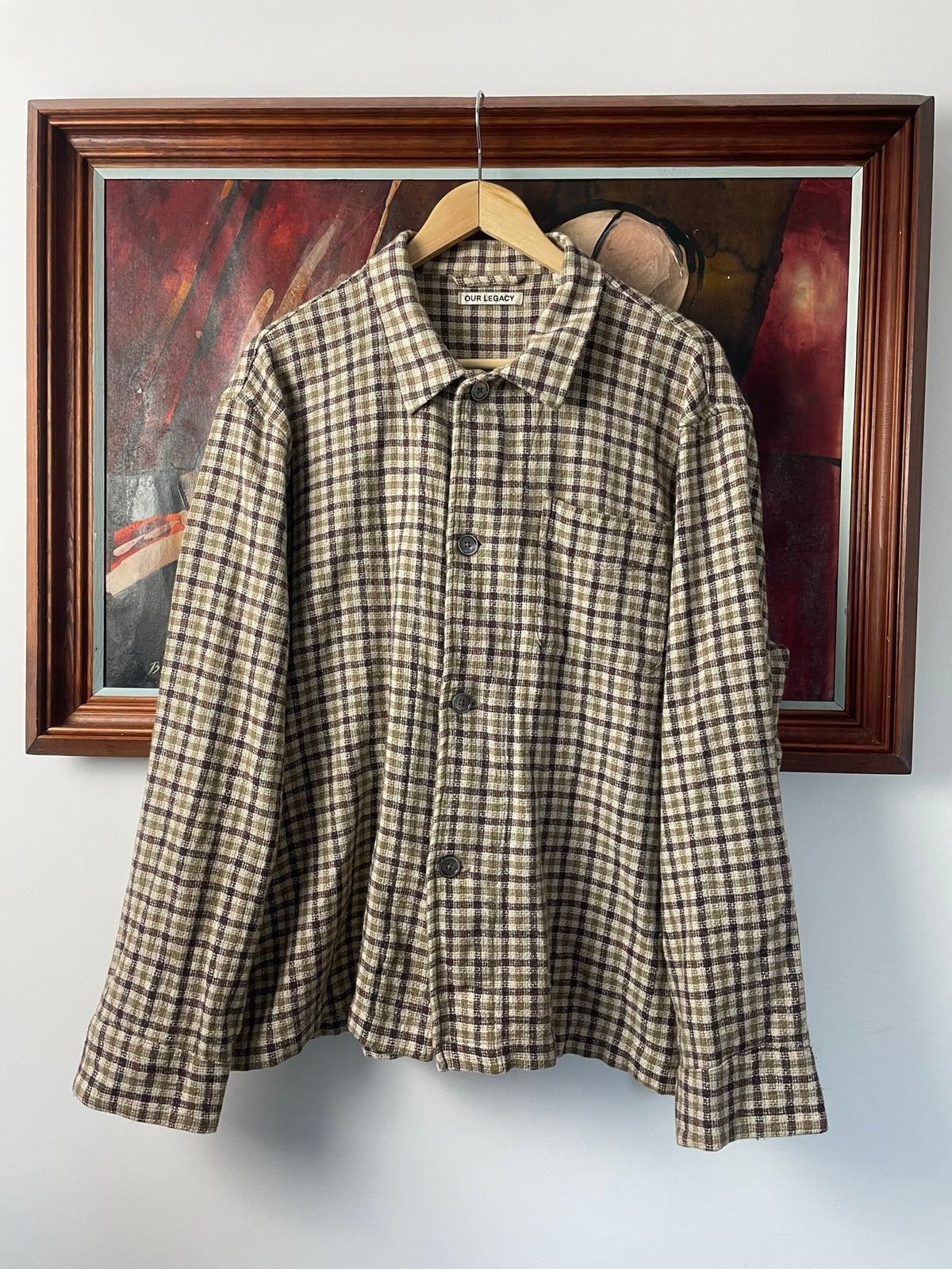 Pre-owned Our Legacy Wool Heussen Box Shirt Rust Brown Check Country