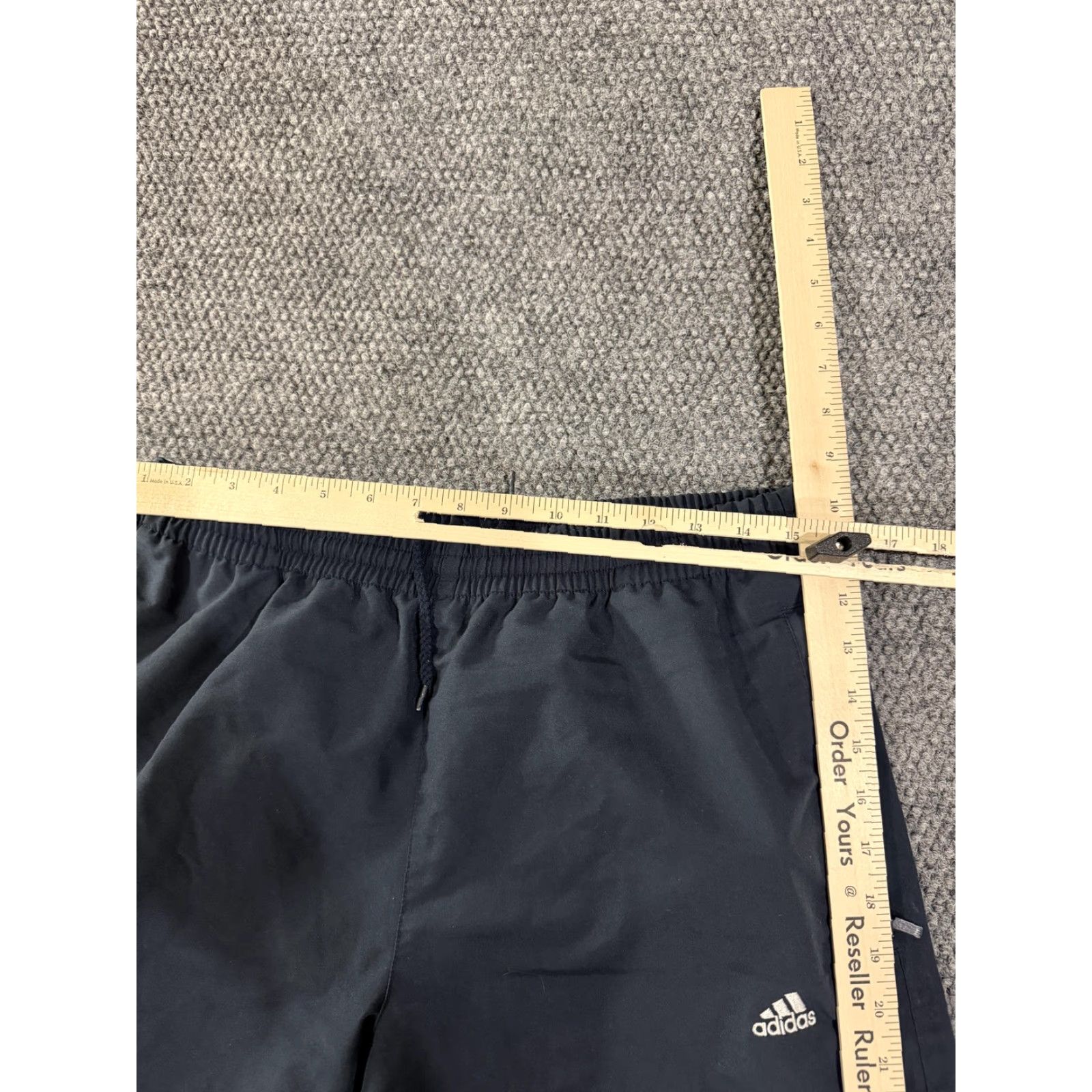 Adidas Adidas Pants Mens M Black Woven Track Elastic Waist Pockets Size US 31 - 3 Thumbnail