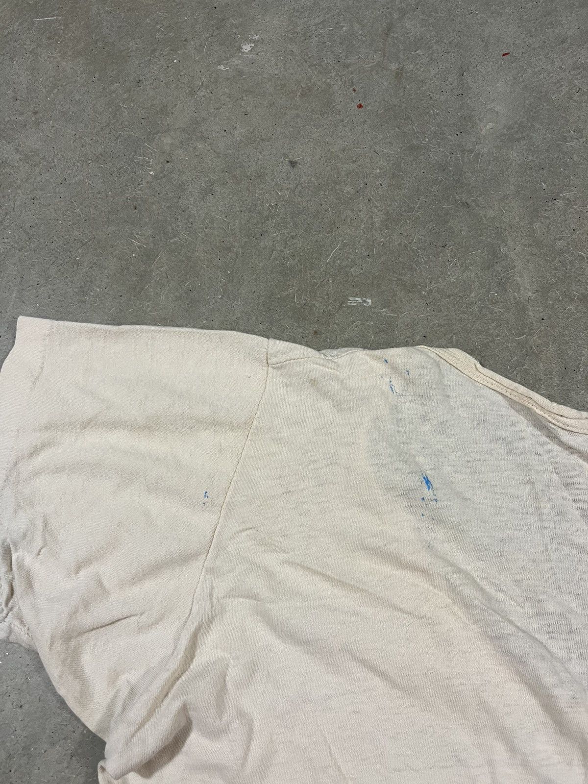 Vintage Vintage 70s Dirty White V Neck T Shirt Size S / US 4 / IT 40 - 6 Thumbnail