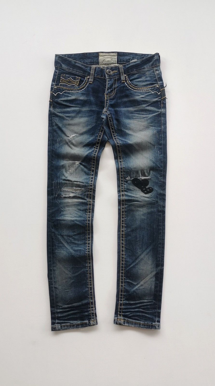 Japanese Brand Lolita Y2K Vintage Distressed Denim Jeans Size 29" - 6 Thumbnail
