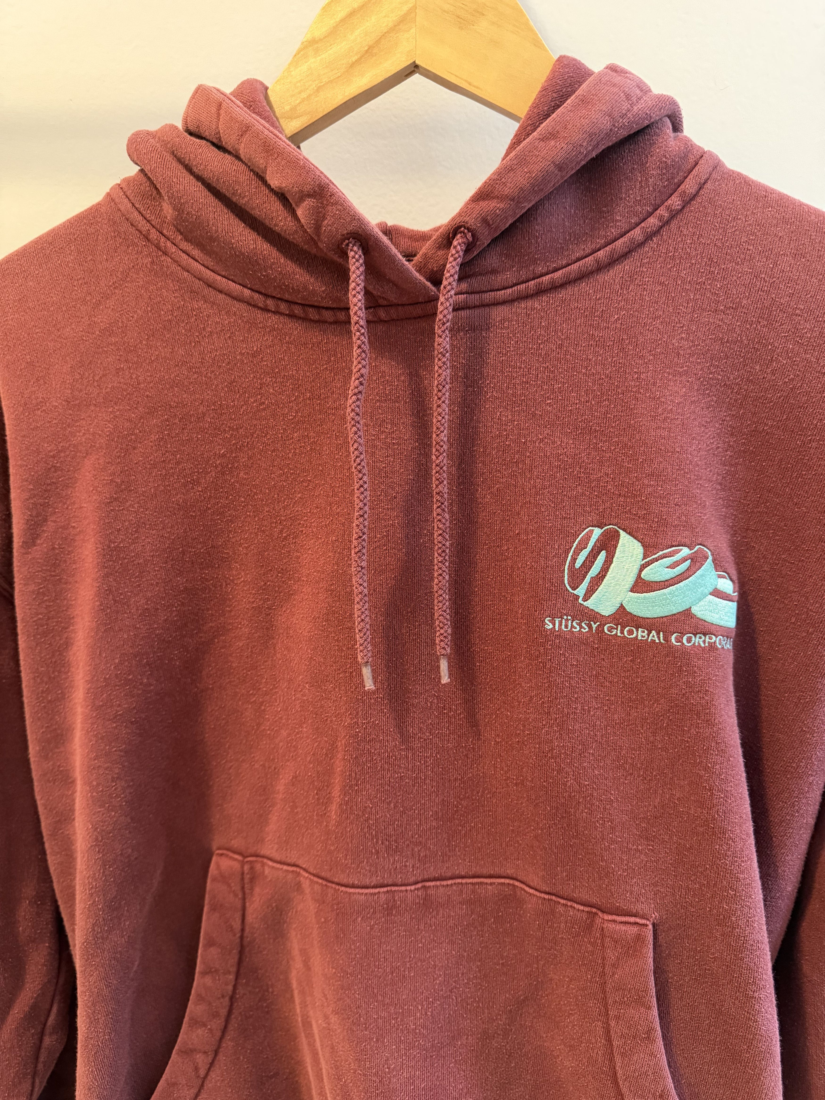 Stussy Stüssy Burgundy Logo Hoodie Size US M / EU 48-50 / 2 - 3 Thumbnail
