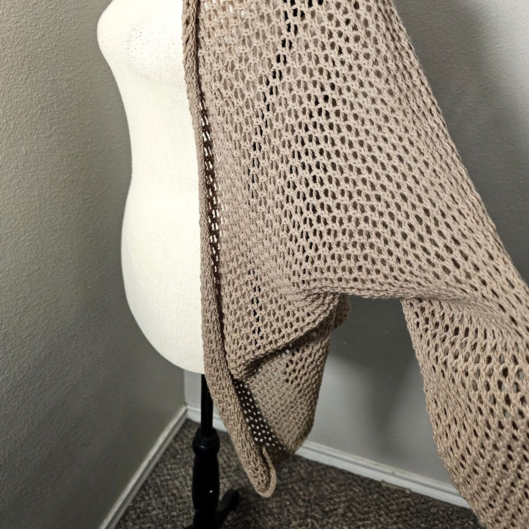 Vintage Don’t Ask Why Cardigan Women One Size Cable-Knit Brown Open Front Long Sleeve Knit Sweater 90s Bohemian Vintage No Size ONE SIZE - 2 Thumbnail