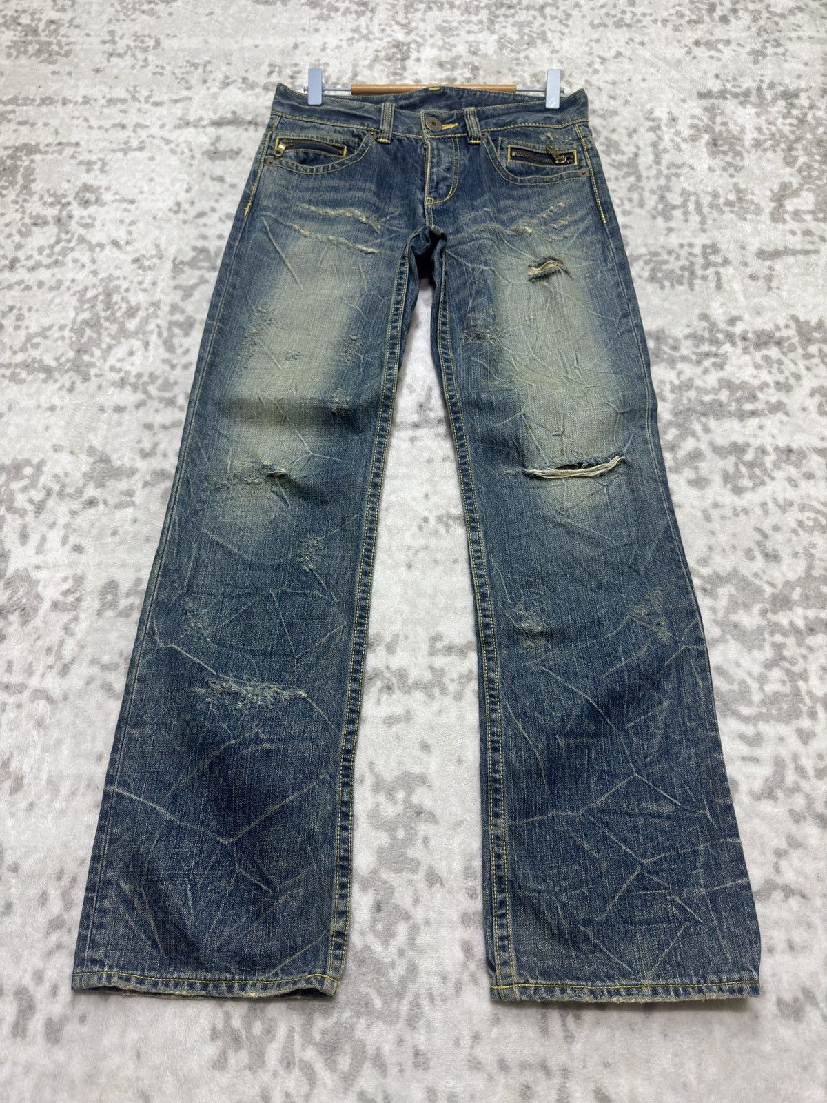 Undercover Vintage CO&LU Clawmark Distressed Back Pocket Print Denim Size US 29 - 2 Thumbnail