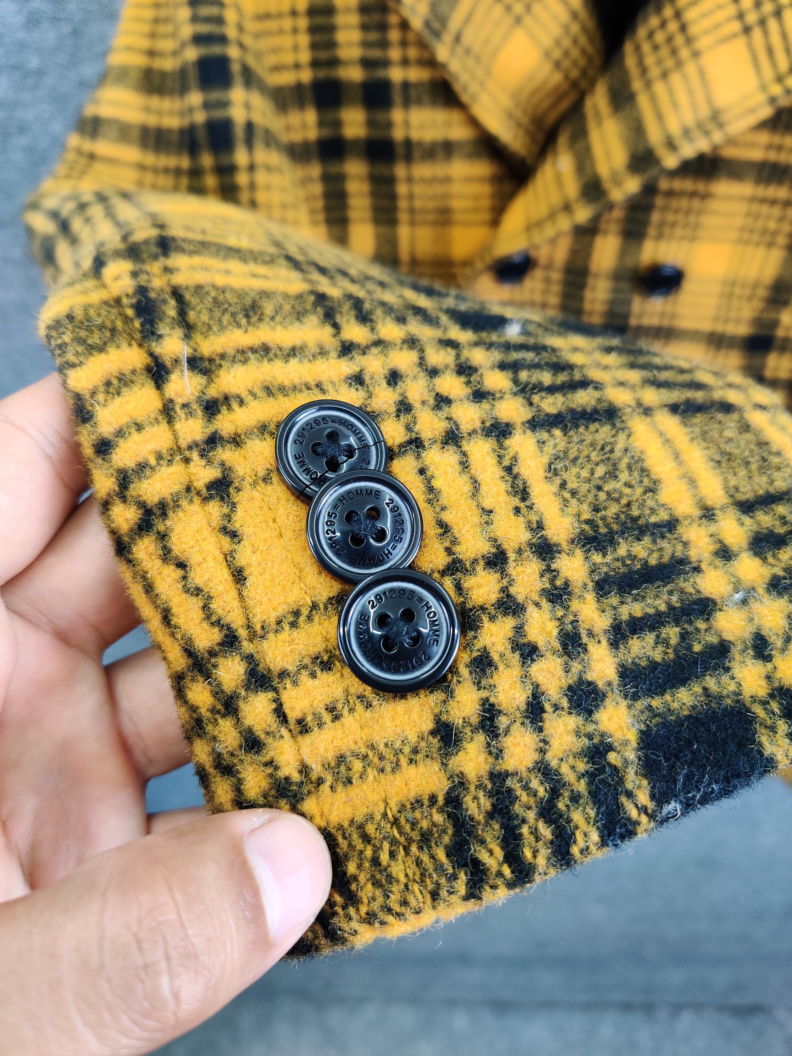 291295=Homme 291295 = Homme Double Breasted Wool Checkered Coat Size US M / EU 48-50 / 2 - 14 Thumbnail