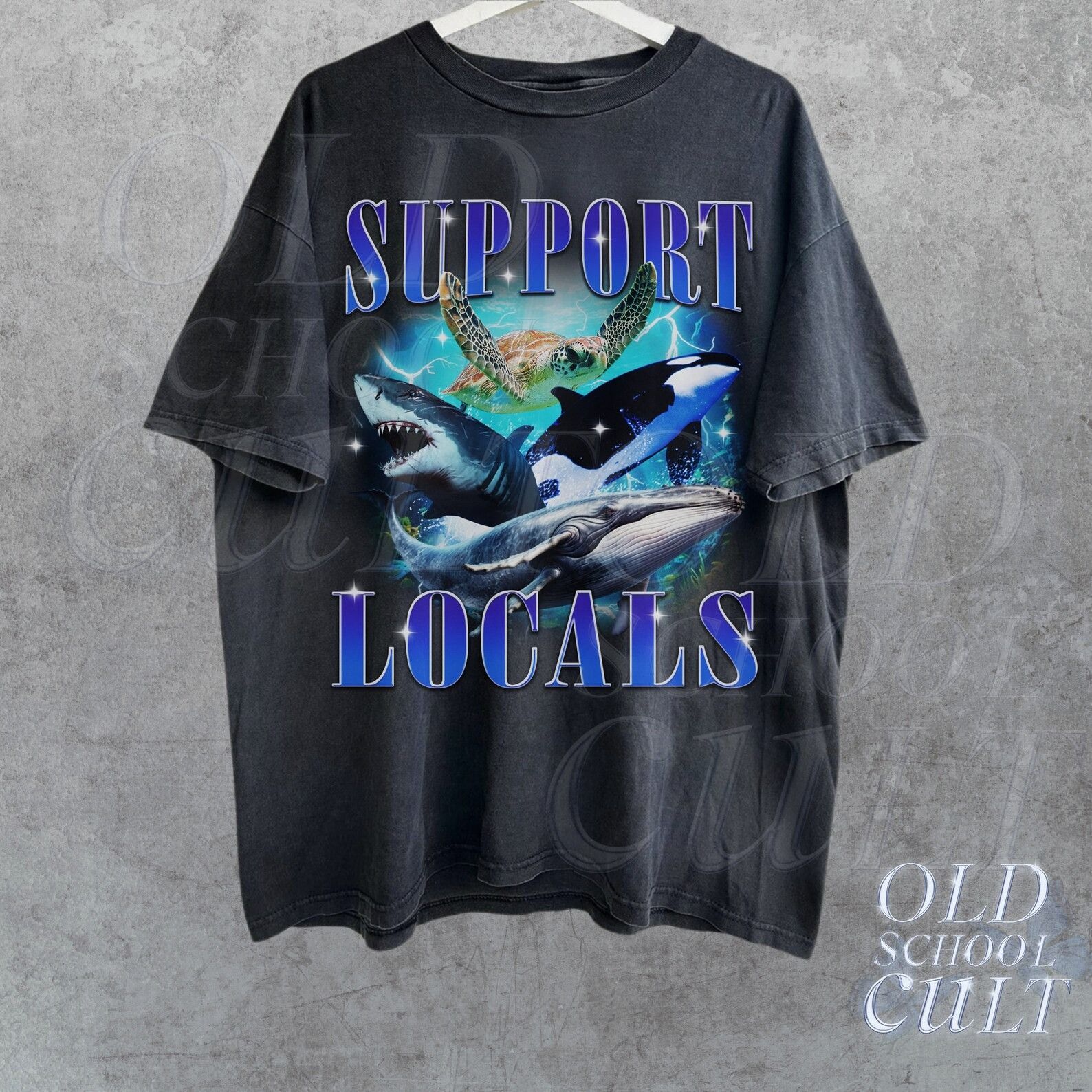 The Unbranded Brand Support Locals Vintage 90s Sea Animal Tshirt Size US L / EU 52-54 / 3 - 2 Thumbnail