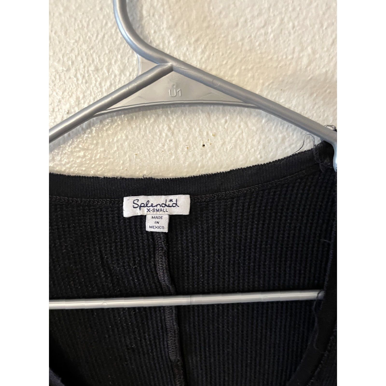 Splendid Splendid Women's Black Ribbed Scoop Neck Long Sleeve Tee Top XS Blouse Shirt Jersey Knit Pullover Cotton Size XS Womens Size XS / US 0-2 / IT 36-38 - 2 Thumbnail