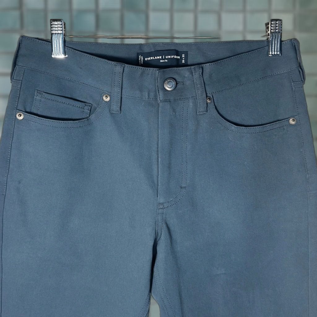 Everlane Everlane Uniform Slim Fit Mens Blue Stretch Pants W29 x L30 Size US 29 - 1 Thumbnail