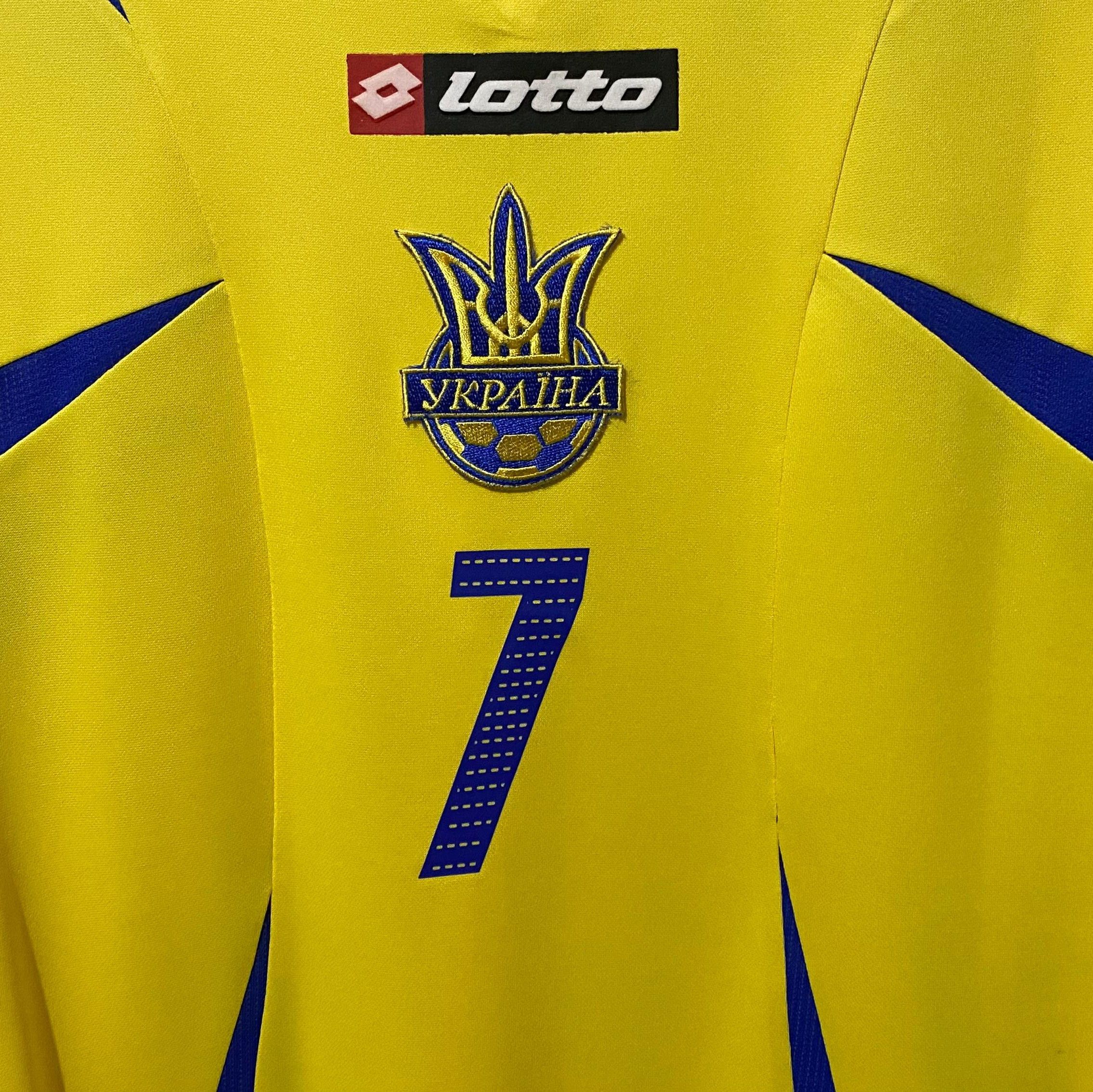 Lotto Sport Ukraine World Cup 2006 Home Jersey Andriy Shevchenko Size US L / EU 52-54 / 3 - 3 Thumbnail