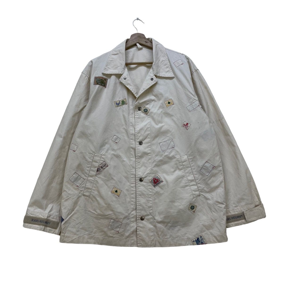image of Hypebeast Karl Helmut Jacket in Cream, Men's (Size Medium)