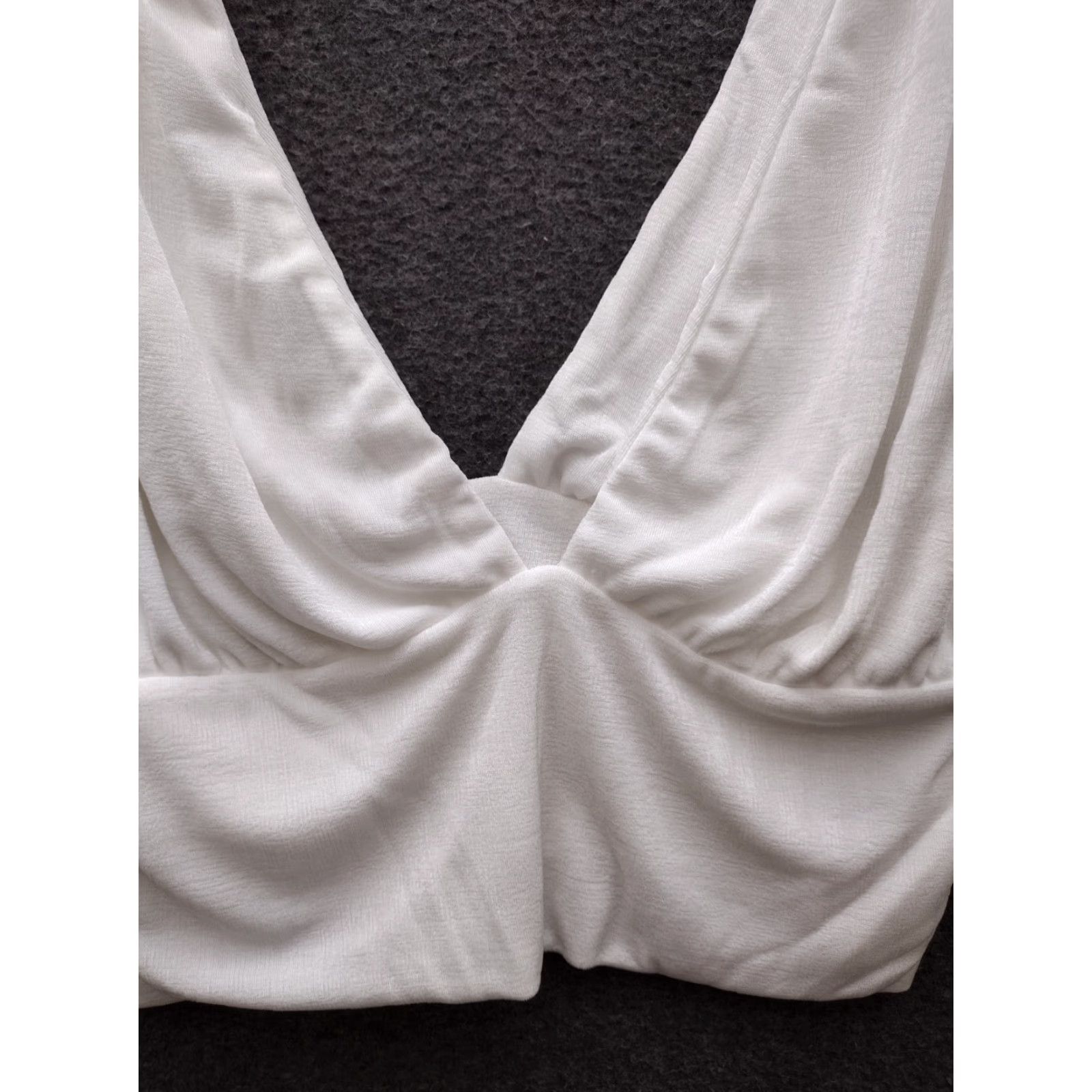 Superga Women's Tank Shirt XS XL Color White V-Neck Plunging Crop? Size S / US 4 / IT 40 - 3 Thumbnail