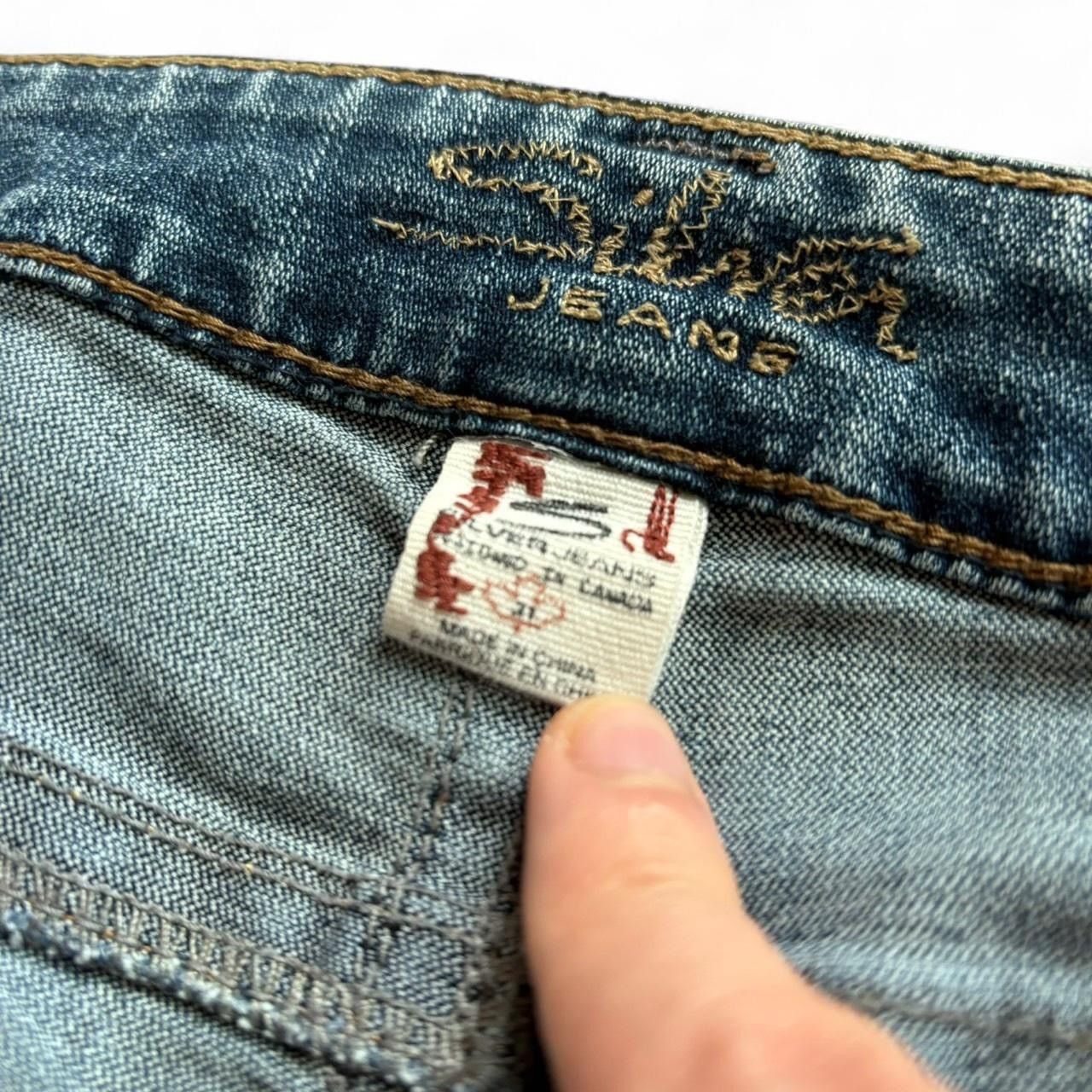 Silver Jeans Co. × Vintage Vintage Y2K Faded Blue Low Rise Flare Denim Jeans Size 33" - 3 Thumbnail