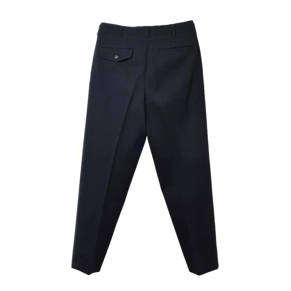 Comme des Garcons Homme Casual Pants Wool Slacks 2 Tuck Zipper Long Length Black Size US 31 - 2 Thumbnail