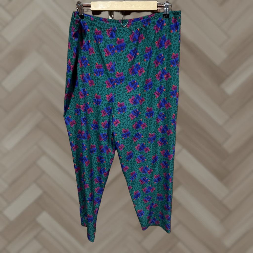Victoria's Secret VINTAGE Victoria's Secret Gold Label Pajama Pant Floral Small Green Womens Size 28" / US 6 / IT 42 - 1 Thumbnail