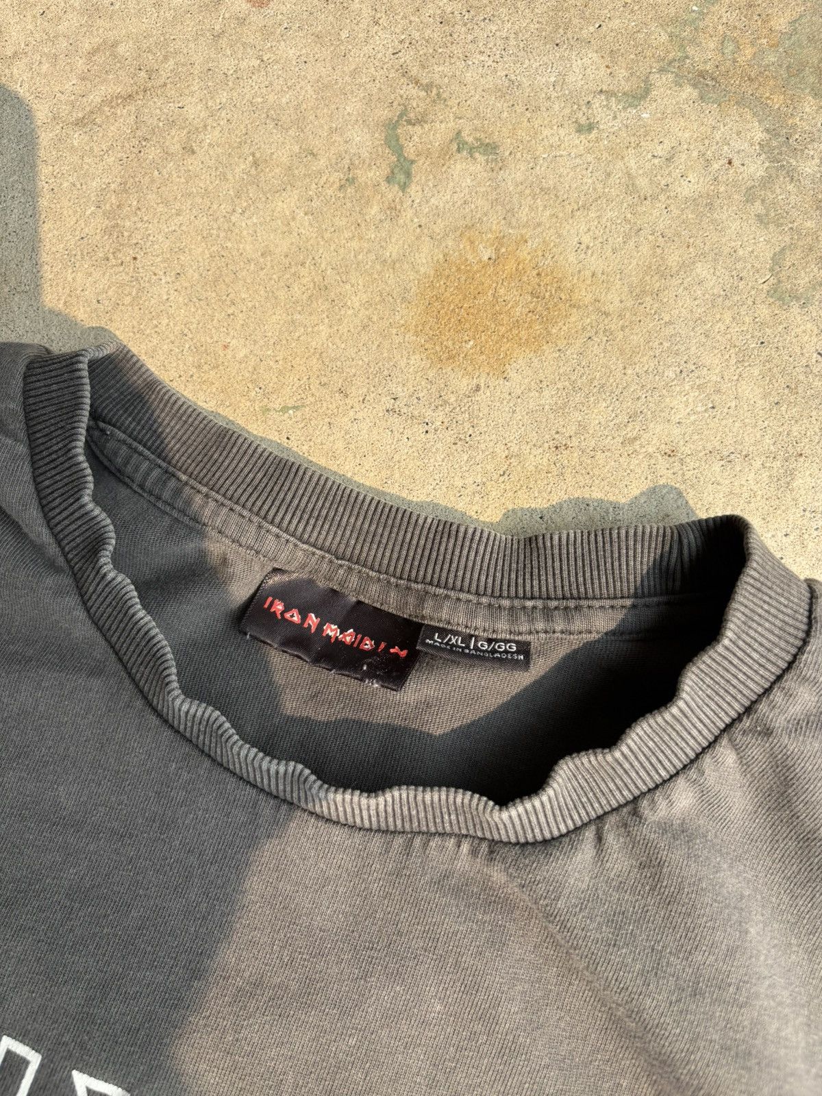 Band Tees Crazy Iron Maiden Boxy Faded Grey Baggy Boxy Band Tee Size US XL / EU 56 / 4 - 4 Thumbnail